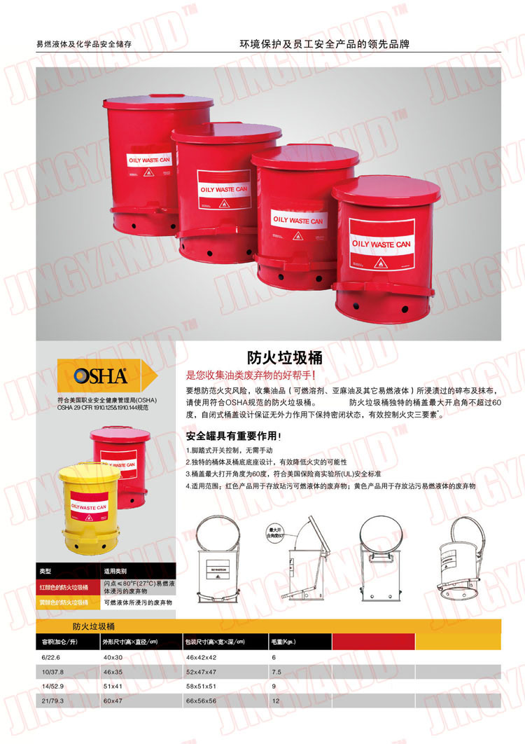 防火垃圾桶，化學(xué)品垃圾桶，油漬廢棄物回收桶