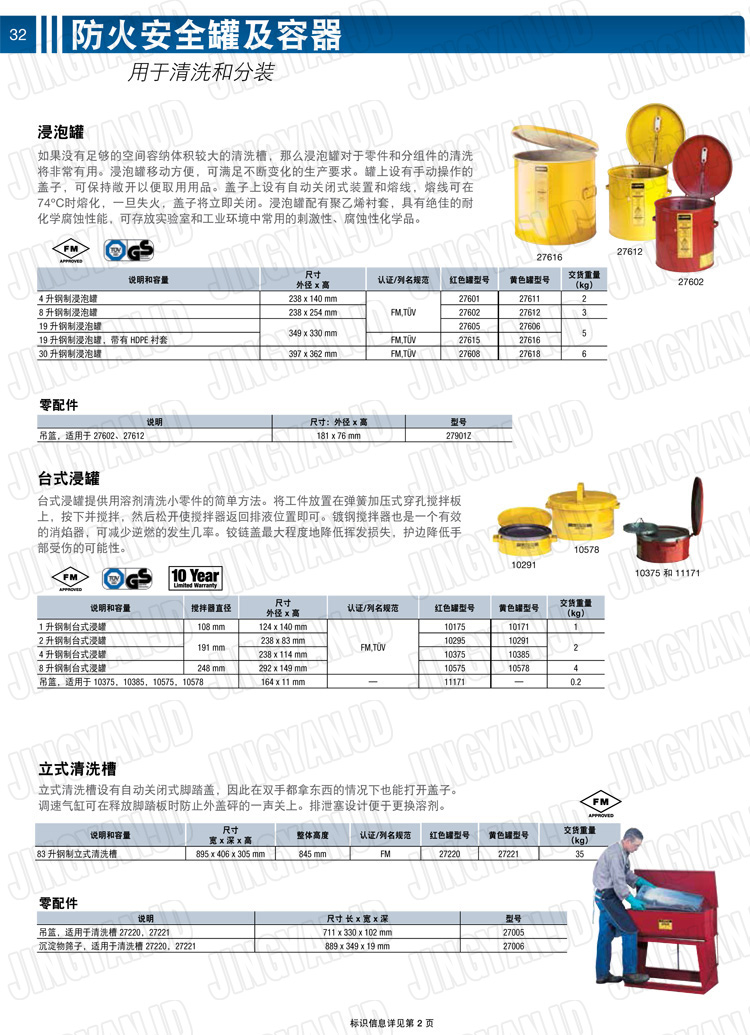 美國杰斯瑞特，justrite，臺式浸泡罐，立式清洗槽，清洗罐